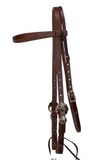 Browband - 3/4" Leather with Antiqued Copper Sunflower Buckle