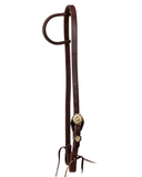 One Ear Headstall - 3/4" Slip Ear Headstall - Gold Flower Buckle Set