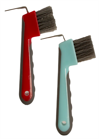 Hoof Pick - Rubber Handle with Brush