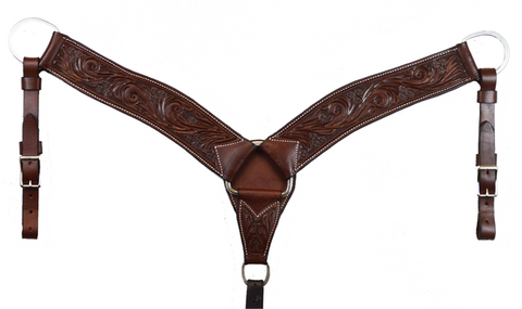 Breast Collar - 2 3/4” Floral tooled