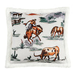 Ranch Life Western Toile Campfire Sherpa Pillow