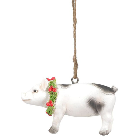 Pig with Wreath Ornament