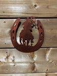 Sign - Horseshoe & Cowboy