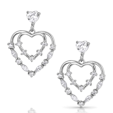 Montana Silversmiths - Heart Grows CZ Earrings