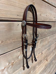 Browband Headstall - Floral with Square Buckle