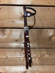 One Ear Headstall - Floral Scroll with Card Suits