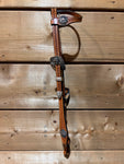 One Ear Headstall - Floral Square Buckle - Russet Leather