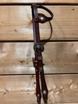 One Ear Headstall - Floral w/Square Buckle