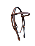 Browband Headstall - Cowboy Tack - 5/8” Golden Spider Stamp