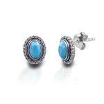 KELLY HERD - OVAL TURQUOISE EARRINGS