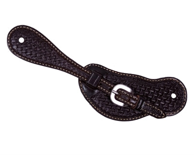 Ladies Spur Straps - Roohide Basket Weave