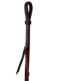 Leather Quirt - Doubled & Stitched - Dark Oil - Leather Tassels