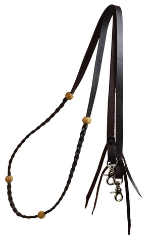 Roping Rein - Braided with Rawhide Knots