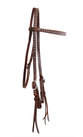 Browband Headstall - 5/8” Dotted Pineapple knots