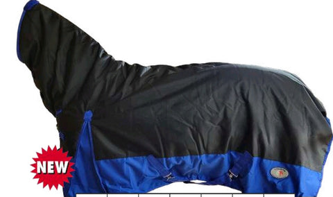 Blue/Black Goliath Full Neck Winter Blanket - 1200D 300G