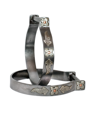 Stirrups - Floral Sweet Iron Oxbow Stirrups