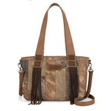 Crossbody Purse - Wrangler - Brown Denim Patchwork