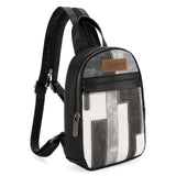 Mini Backpack - Wrangler - Denim Patchwork with Detachable Coin Pouch