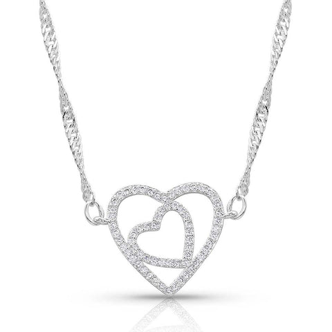 Montana Silversmiths - Double Open Heart Split Necklace