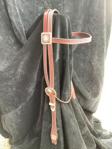Browband - Custom Dark Leather Sierra SQ - H323