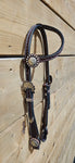 One Ear Headstall - Cowperson Tack w/Flower & Dots