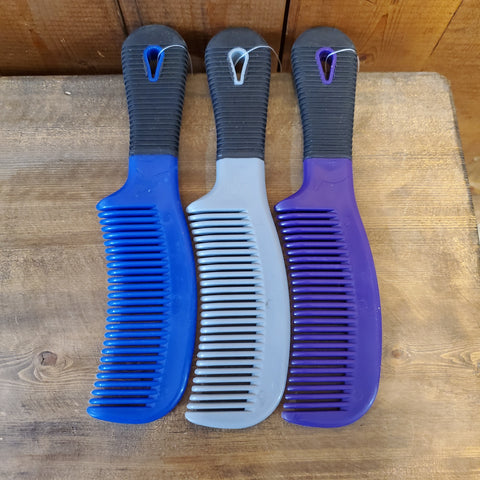 Plastic Mane Comb with Rubber grip handle