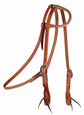 One-Ear Headstall - with Throat Latch nickel buckle 5038HL