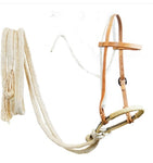 Leather Breaking Bridle w/Rawhide Wrapped Double Rope Nose Band