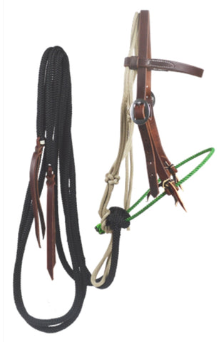 LEATHER LOPING BRIDLE w/ Single Rope Nose