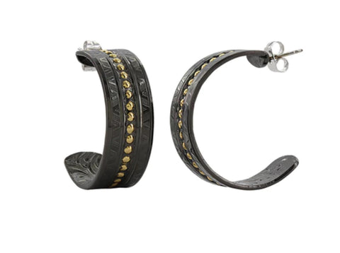 Montana Silversmiths -Beaded Aztec Hoop Earrings