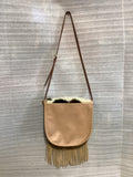 Tan Cowhide Purse with Fringe