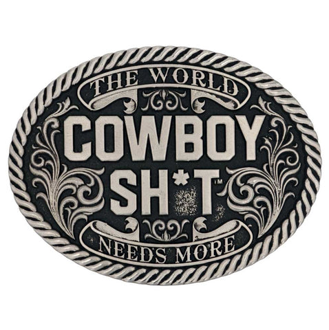 Montana Silversmiths -Cowboy Sh*t Antiqued Attitude Belt Buckle