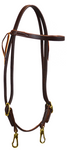 Browband Headstall - Oiled Double Buckle With Snaps hdst-55