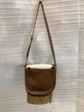 Brown Cowhide Purse with Fringe