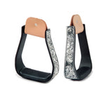 Black Aluminum Engraved Stirrups