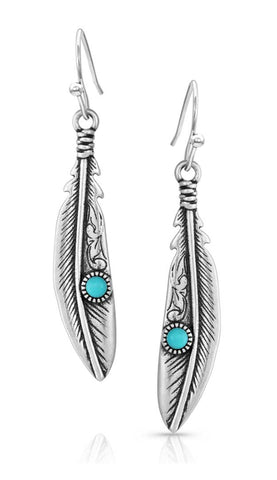 Montana Silversmiths - Solo Flight Turquoise Feather Earrings