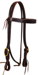 Browband Headstall - 1” Double Buckle Brass hdst-39