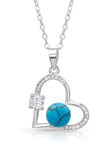 Montana Silversmiths - Open Heart Necklace Turquoise Heart
