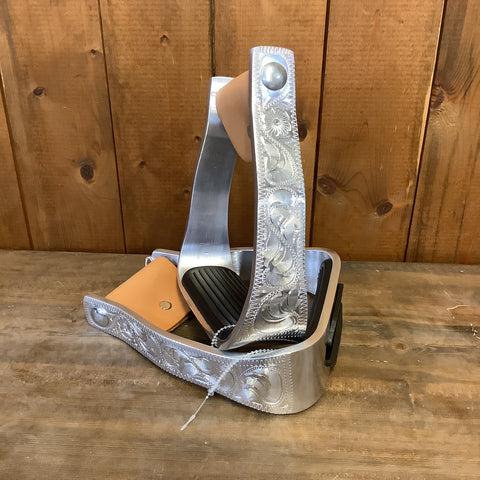 Aluminum Engraved Stirrups Angeled
