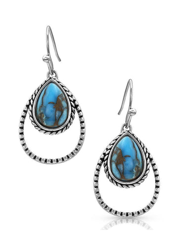 Montana Silversmiths - Double Rope Turquoise Earrings