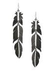 Montana Silversmiths -Moonlit melody black feather earrings